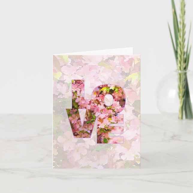Carte Je t'aime, fille d'anniversaire ! Crabapple rose t (Devant)