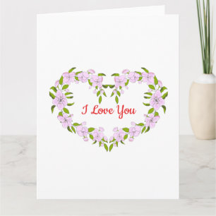 Carte Je t'aime fleurs mignonnes
