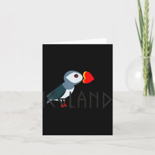 Carte Je t'aime Islande Macareux Islandais Cadeau