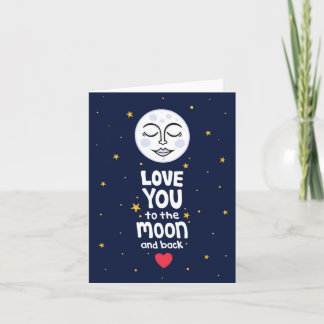 Carte Je t'aime jusqu'à la lune et retour