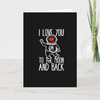 Carte Je t'aime jusqu'à la lune et retour Style branché 
