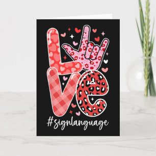 Carte Je t'aime Langue des Signes Asl Saint-Valentin Sou
