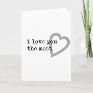 Carte je t'aime le plus coeur mignon