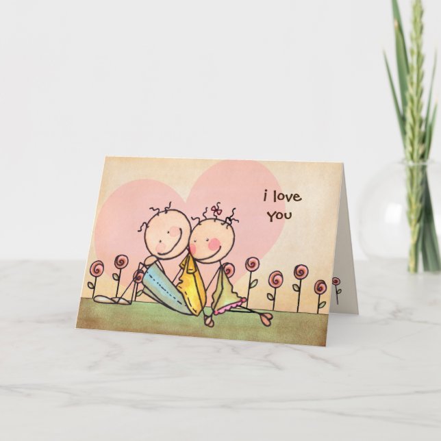 Carte Je t'aime, nostalgie Stix - personnalisable (Devant)