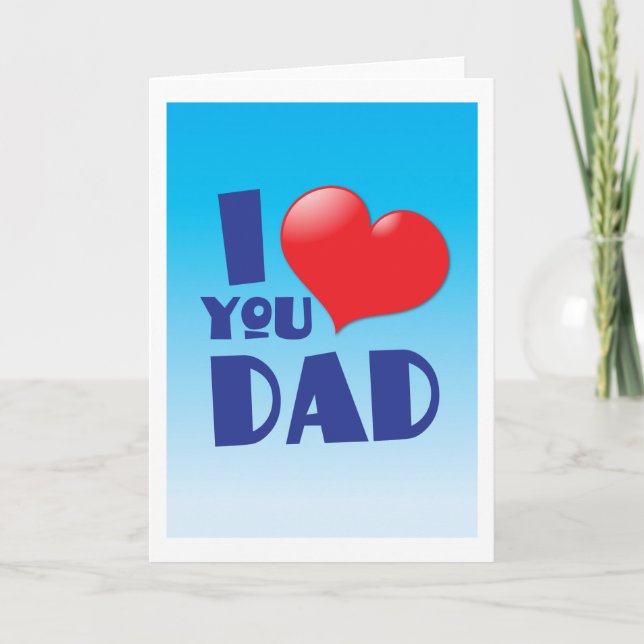 Carte Je t'aime PAPA ! avec le coeur (Devant)