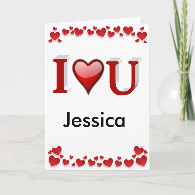 Carte Je t'aime personnalisé pour la Saint-Valentin  (Devant)
