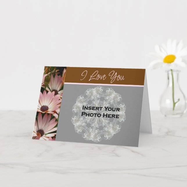 Carte Je t'aime Photo de fleurs de marguerites africaine (Petite plante)