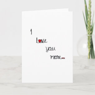 Carte Je t'aime plus avec un design romantique à coeurs 