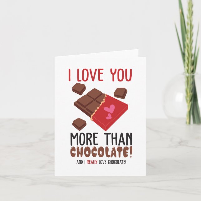 Carte Je T'Aime Plus Que Chocolat Couleur Graphique (Devant)