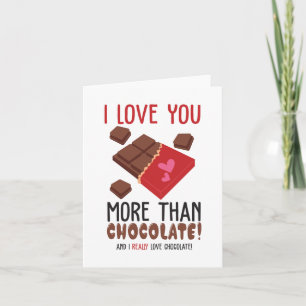 Carte Je T'Aime Plus Que Chocolat Couleur Graphique
