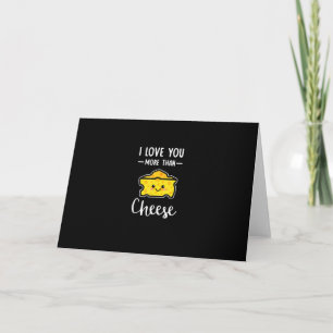 Carte Je t'aime plus que le fromage Funny Kawaii Saint-V