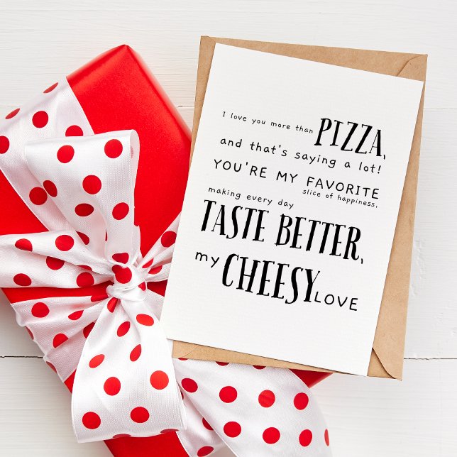 Carte Je T'Aime Plus Que Pizza - Citation Amour Drôle (Créateur téléchargé)