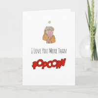 Je t'aime plus que Popcorn ASL Card