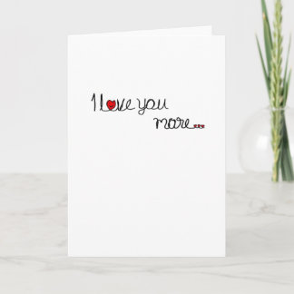 Carte Je t'aime plus Typography Design coeurs rouges