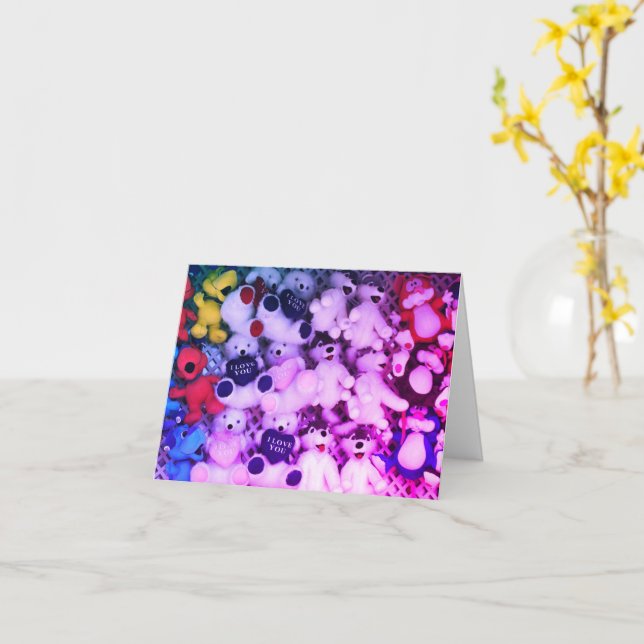 Carte Je t'aime Plush Bear Blank Note Card (Fleur jaune)