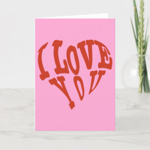 Carte Je t'aime Salutation Heureuse Sainte-Valentin