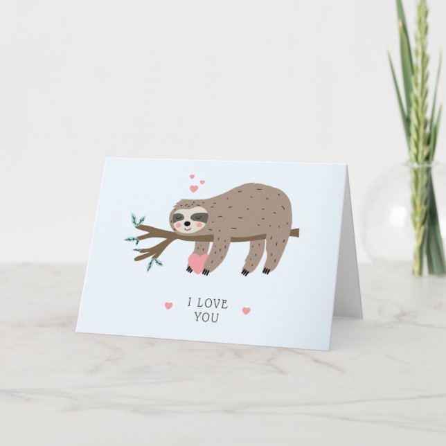 Carte Je t'aime Sloth (Devant)