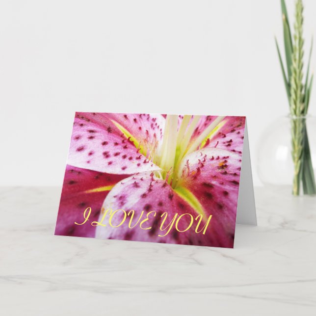 Carte Je T'Aime Stargazer Lily Card (Devant)