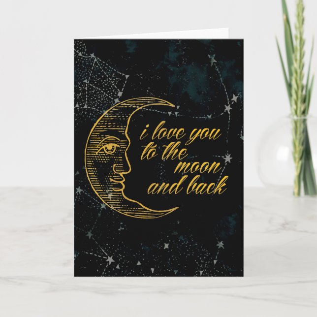 Carte Je T'Aime Sur La Lune Et De Retour (Devant)