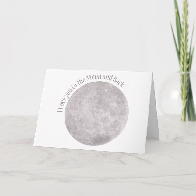 Carte Je t'aime sur la Lune et de retour (Devant)