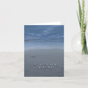 Carte Je t'aime sur la plage