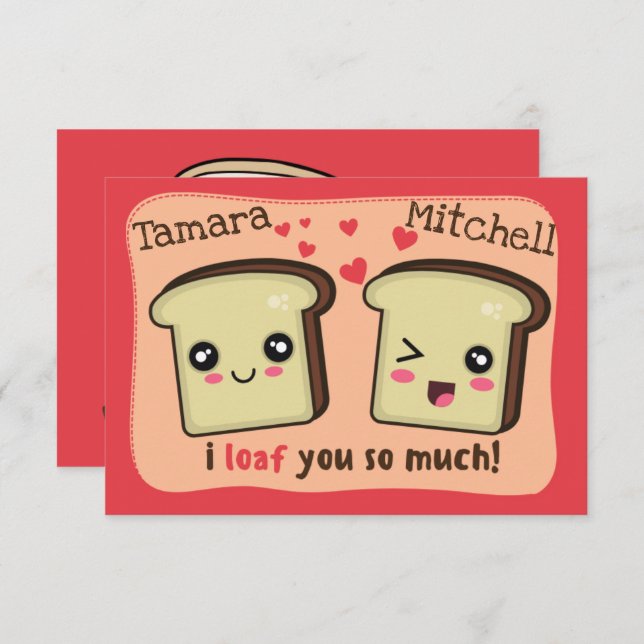 Carte Je T'aime Tellement| Kawaii Love Saint-Valentin (Devant / Derrière)