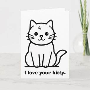 Carte Je t'aime ton chat pour la Saint-Valentin