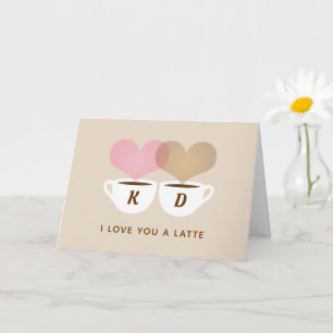 Carte Je T'Aime Un Dernier Monogramme Personnalisé Initi