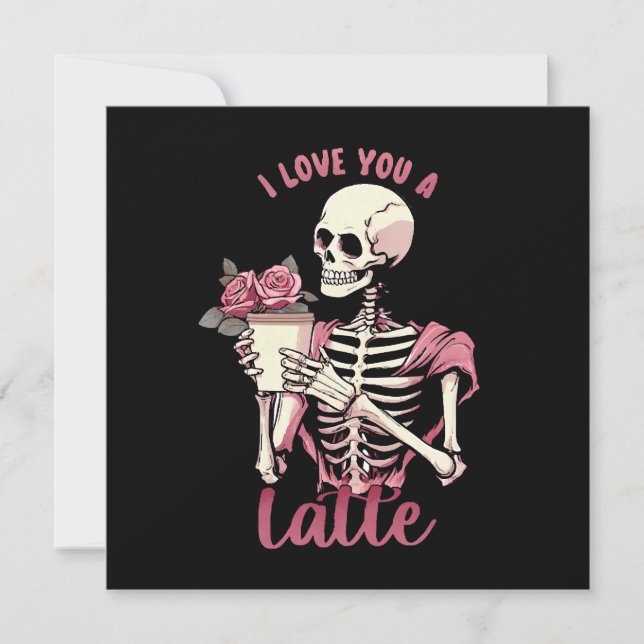 Carte Je t'aime un squelette de jour valentines (Devant)