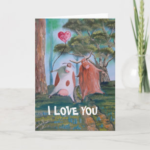 Carte Je t'aime ! vaches