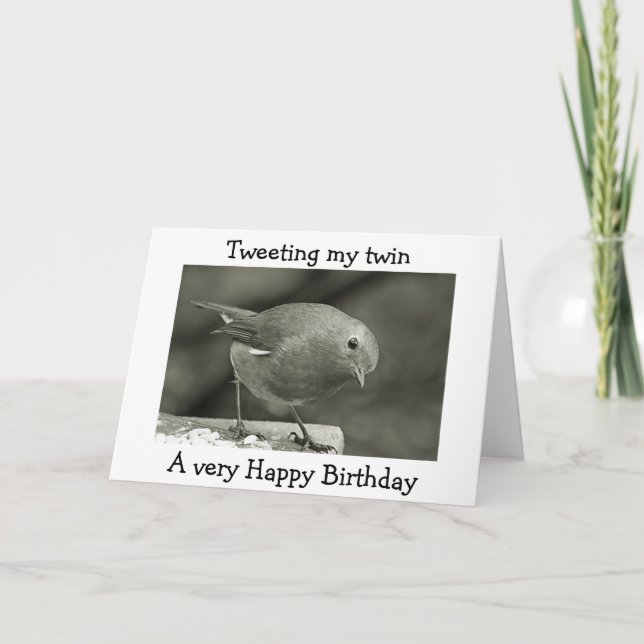 CARTE JE TWEETE MON JOUR D'ANNIVERSAIRE. (Devant)