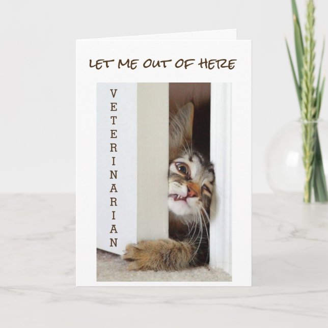 CARTE JE VEUX DIRE **JOUR D'ANNIVERSAIRE** "VÉTÉRINAIRE" (Devant)
