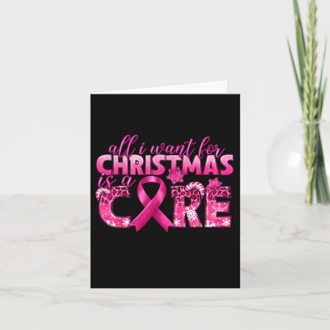 Carte Je Veux Pour Noël Est Un Cure Cancer Du Sein Consc (Devant)