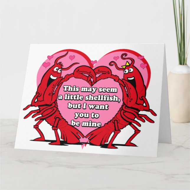 Carte Je Veux Que Tu Sois À Moi, Homard De Coquillages V (Devant)