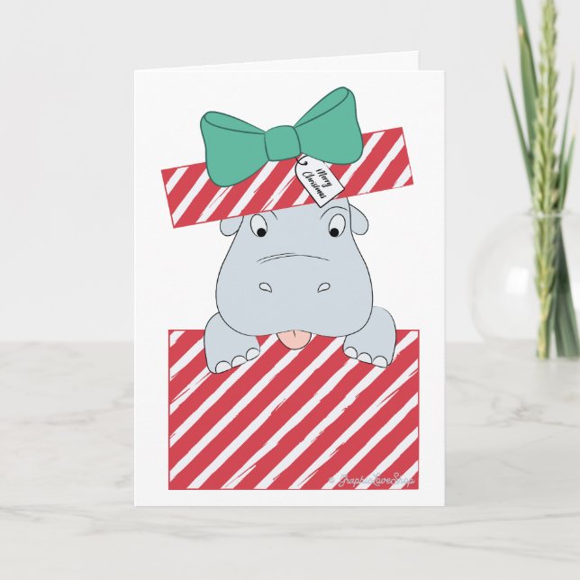 Carte Je veux un hippopotame pour Noël (Devant)
