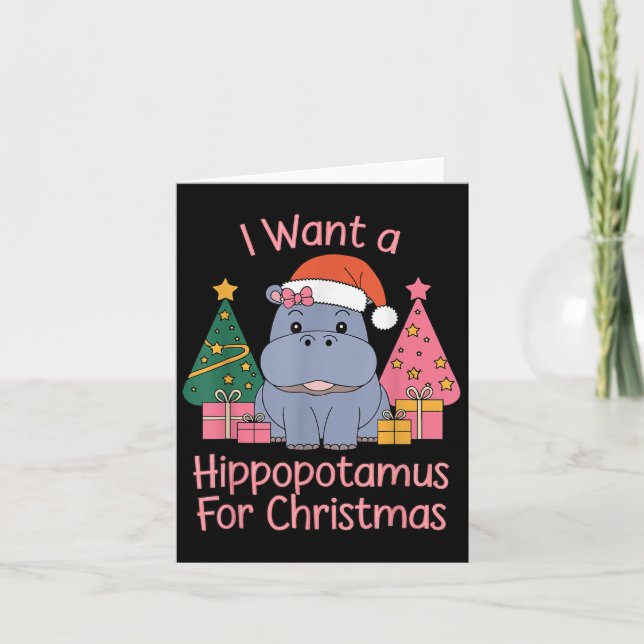 Carte Je Veux Un Hiptamus Pour Noël Xmas Hip Pour Kid W (Devant)