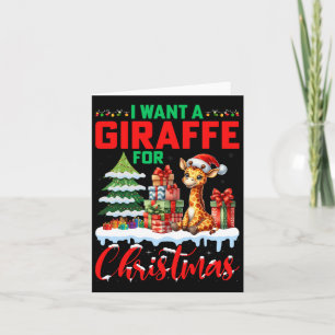 Carte Je Veux Une Giraffe Pour Noël - Giraffe Lover Xma