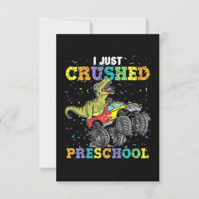 Carte Je viens de broyer le dinosaure pré-scolaire (Devant)