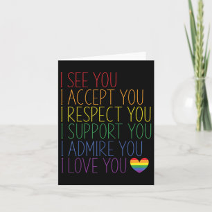 Carte Je Vois Accepter Respect Support Admire Aimer You