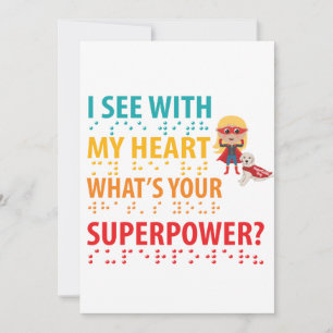 Carte Je Vois Avec Mon Coeur Fille - L'Aveugle Braille