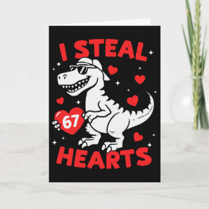 Carte Je vole 67 cœurs dinosaure pour garçons filles enf