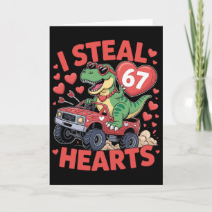 Carte Je vole des cœurs 67 Saint-Valentin 67 Meme 6 7 T-