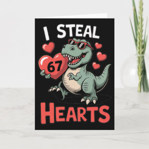 Carte Je vole des cœurs 67 Saint-Valentin 67 Meme 6 7 T-