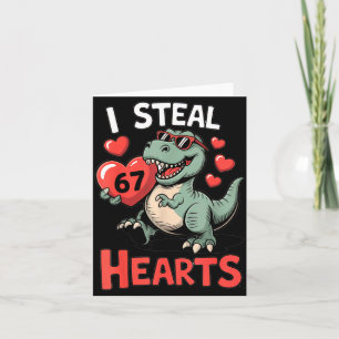 Carte Je vole des cœurs 67 Saint-Valentin 67 Meme 6 7 T-
