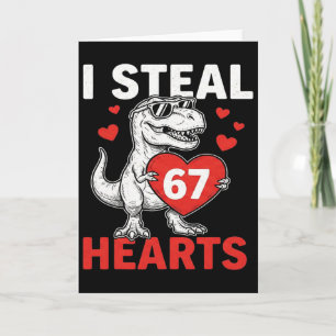 Carte Je vole des cœurs 67 Saint-Valentin 67 Meme 6 7 T-