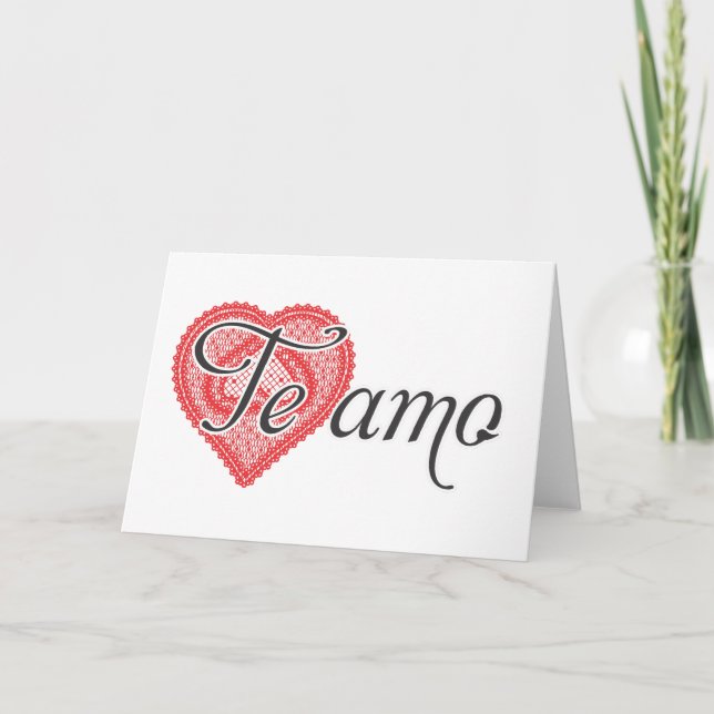 Carte Je vous aime en espagnol - Te amo (Devant)