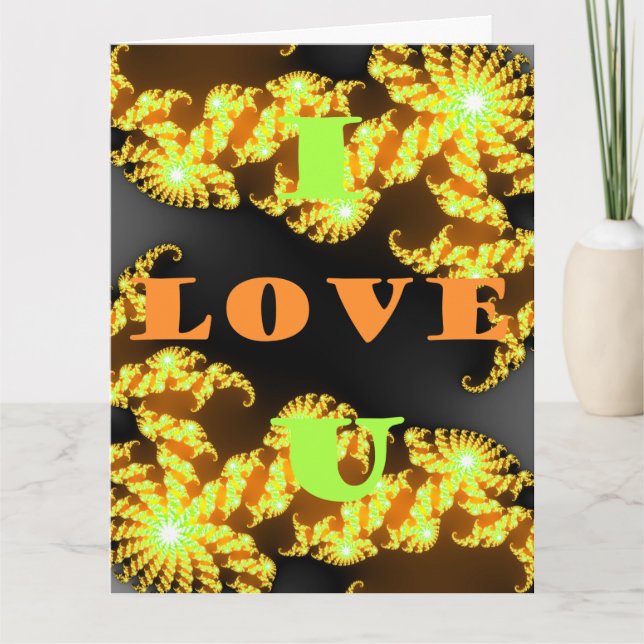 Carte Je vous aime Hakuna Matata Golden jaune meilleurs  (Devant)