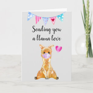 Carte Je vous envoie un masque facial LLama Love
