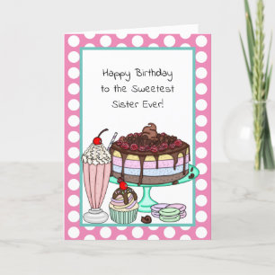 Carte Je vous souhaite la plus belle soeur d'anniversair