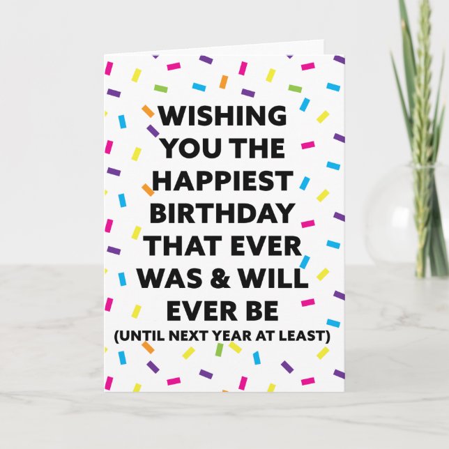 Carte Je vous souhaite le plus heureux anniversaire (Devant)